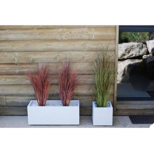 Bac à Fleurs EDA Graphit Up 21 L Blanc Cerusé 30x30x30 cm Plastique Mate Anti-UV