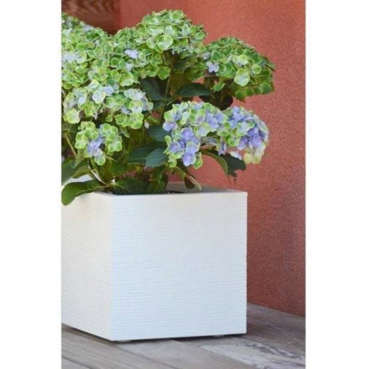 Bac à Fleurs EDA Graphit Up 21 L Blanc Cerusé 30x30x30 cm Plastique Mate Anti-UV