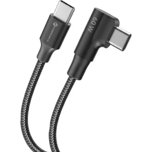 USB-C Kabel Forcell 100W Gewinkelt 2 m Schwarz