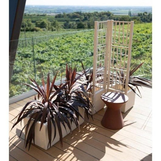 Blumenkasten Stefanplast Ethica 80 cm Chalk Holzeffekt 80 L Recyceltes Kunststoff