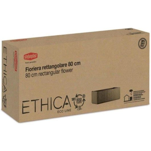 Blumenkasten Stefanplast Ethica 80 cm Chalk Holzeffekt 80 L Recyceltes Kunststoff