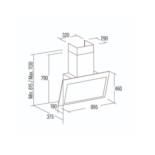 Campana extractora CATA THALASSA EVO 900 GBK Canalizado/Recirculación 90cm con control táctil