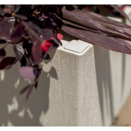 Blumenkasten Quadratisch Stefanplast Ethica Kreide 38L Holzoptik 100% Recyceltes Kunststoff Mit Drainage Füße