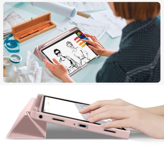 Cover a Libro Tech-Protect per Samsung Galaxy Tab A9 Plus/A11 Plus Rosa