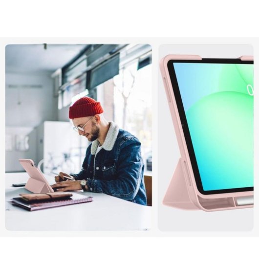 Cover a Libro Tech-Protect per Samsung Galaxy Tab A9 Plus/A11 Plus Rosa