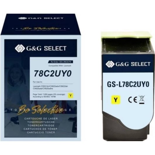 Toner G&G GS-L78C2UY0 Gelb 7000 Seiten Lexmark