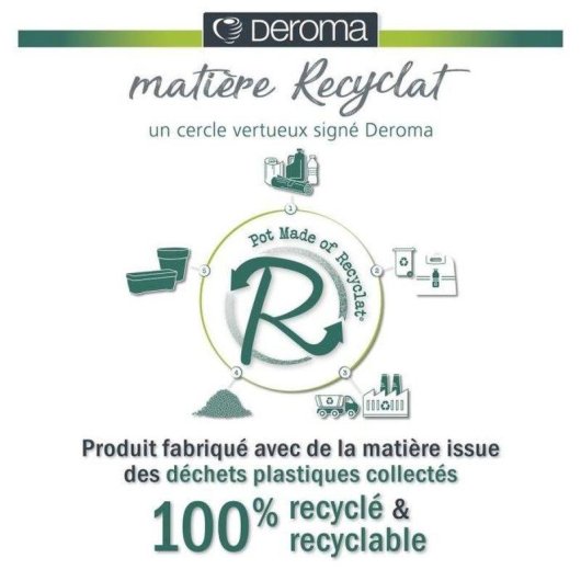 Jardinière extérieure Deroma Day R Camel Taupe 60 cm Ø 69 L Plastique recyclé