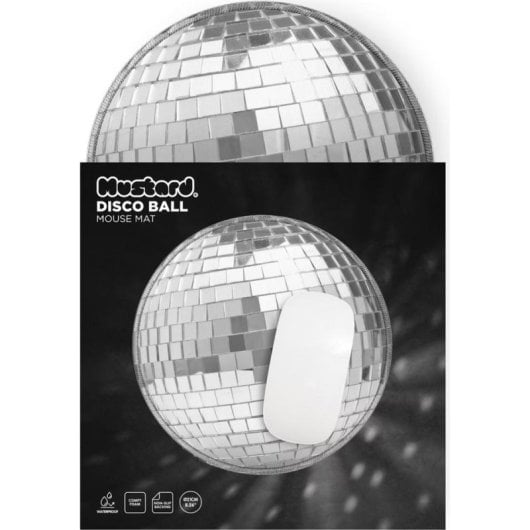 Tapete de Rato Mustard Disco Ball Retro Refletante Multicolor