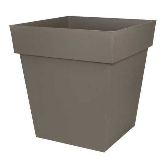 Vaso da fiori quadrato EDA Toscane 50 cm taupe opaco 87 L resistente gel anti-UV