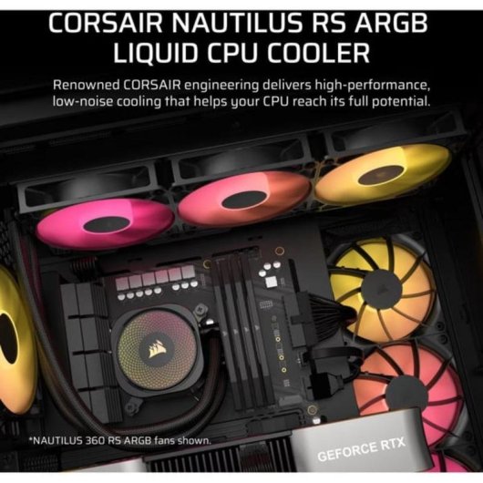 Refrigeração Líquida Corsair Nautilus RS ARGB 240mm 2 Ventoinhas RGB