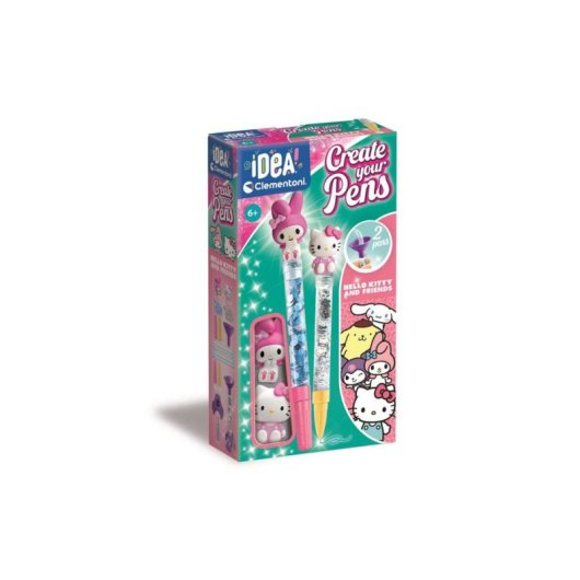 Clementoni Idea! Create Your Pens Set Diy De 2 Bolígrafos Hello Kitty Y My Melody, Con Tintas De Colores Y Accesorios Decorativos