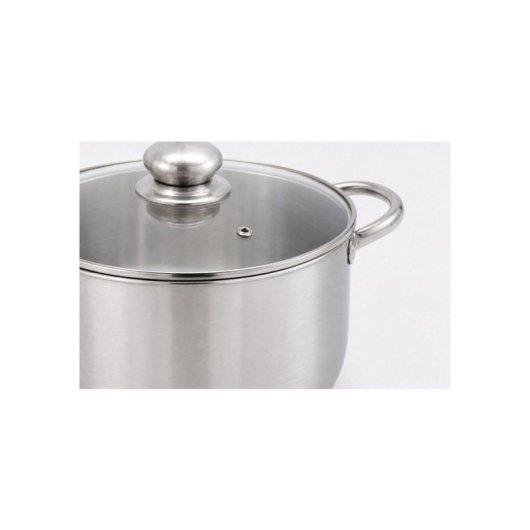 Baumalu Cacerola Alta De Acero Inoxidable Con Tapa 32 L Y Ø36 Cm, Preparación Y Almacenamiento De Grandes Cantidades, Acabado Satinado Higiénico, Tapa De Acero Inoxidable
