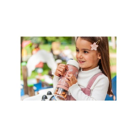 Garrafa Monbento Twisty Fox Térmica 2 em 1 300 ml + 120 ml com Palhinha e Compartimento Transparente