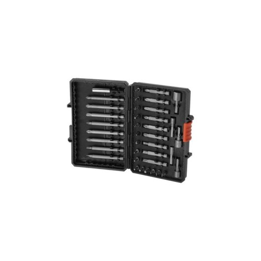 Black+decker A7202-xj Set 38 Puntas Y 5 Vasos Para Atornillado, Adaptador Magnético Y Maletín Organizador De Plástico, Acero