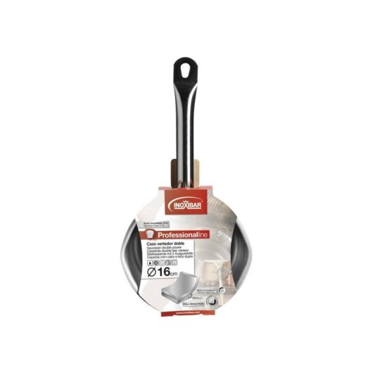 Casseruola Inoxibar Acciaio Inox 16 cm Doppio Beccuccio Fondo Spesso