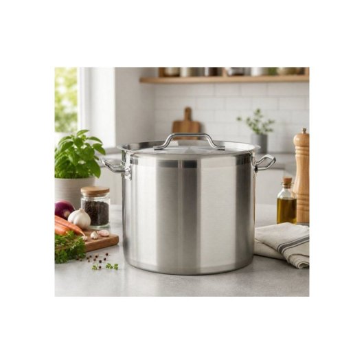 Baumalu Cazo Grande De Acero Inoxidable Con Tapa Ø40 Cm, 40 L