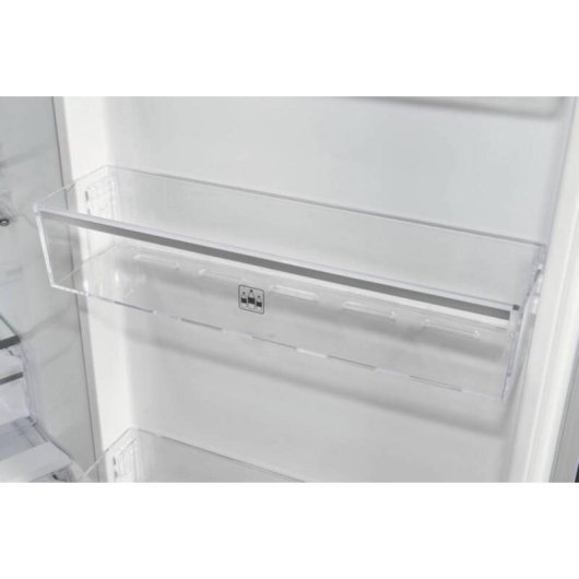 Frigorífico una puerta Exquisit KS360-V-HE-040D No Frost 185 cm D 359 L Inoxlook alarma de puerta