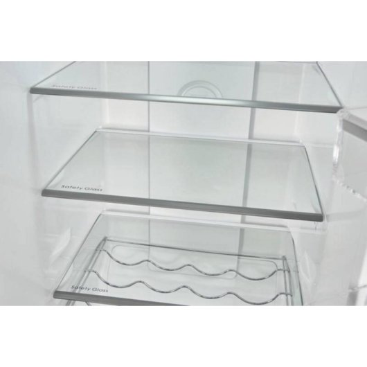 Frigorífico una puerta Exquisit KS360-V-HE-040D No Frost 185 cm D 359 L Inoxlook alarma de puerta