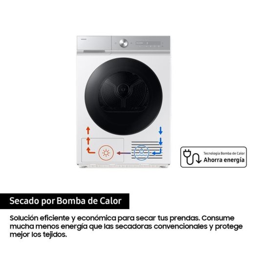Secadora de bomba de calor Samsung DV90DB8845GHU3 9kg Clase energética A con IA y Wi-Fi