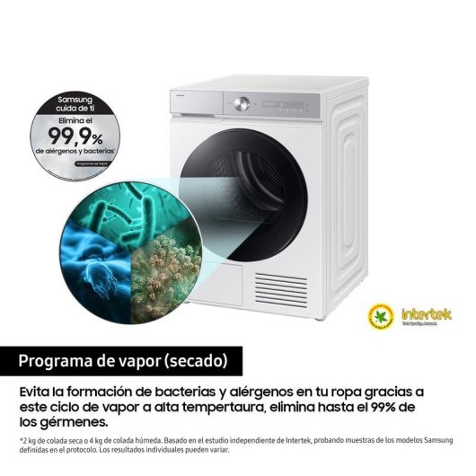 Secadora de bomba de calor Samsung DV90DB8845GHU3 9kg Clase energética A con IA y Wi-Fi