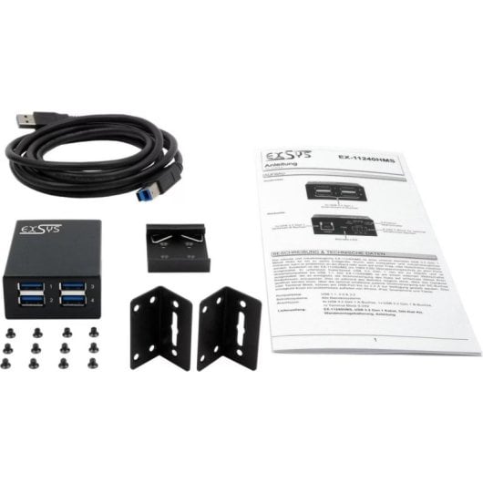 Hub Exsys 4 ports 5 Gbit/s modèle EX-11240HMS montage industriel robuste
