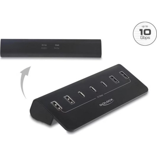 Hub Delock 7 Ports 10 Gbps Modell 64283 mit aktiver Stromversorgung