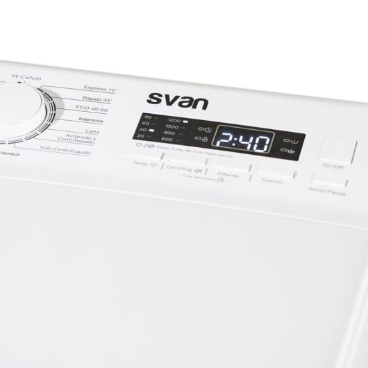 Lavadora Svan SLCS6201C Carga Superior 6 kg 1200 rpm C Blanca con Vapor