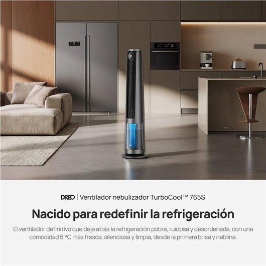 Ventilador Torre Dreo 765S 12 Velocidades Nebulizador Ultrasónico 6L WiFi Silencioso con Mando