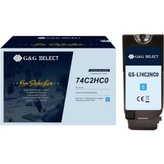 Cartuccia toner G&G per Lexmark CS725de Cyan 12000 pagine