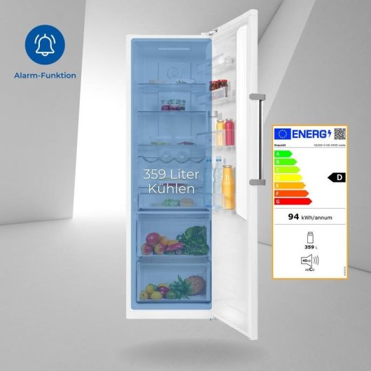 Frigorífico una puerta Exquisit KS360-V-HE-040D No Frost 185cm 359L D Blanco
