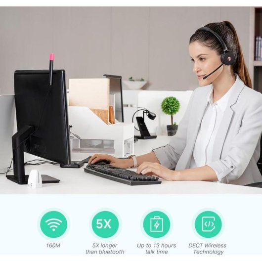 Casque Yealink avec câble USB pour communication professionnelle, couleur noire
