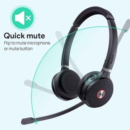 Casque Yealink avec câble USB pour communication professionnelle, couleur noire
