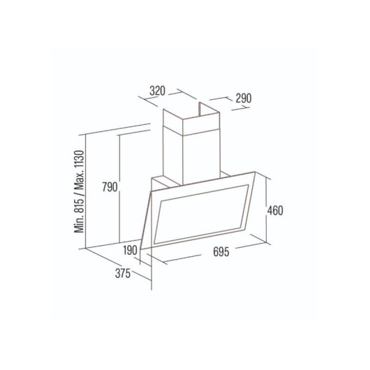 Campana extractora CATA THALASSA EVO 700 GWH Canalização 70cm com controlo tátil