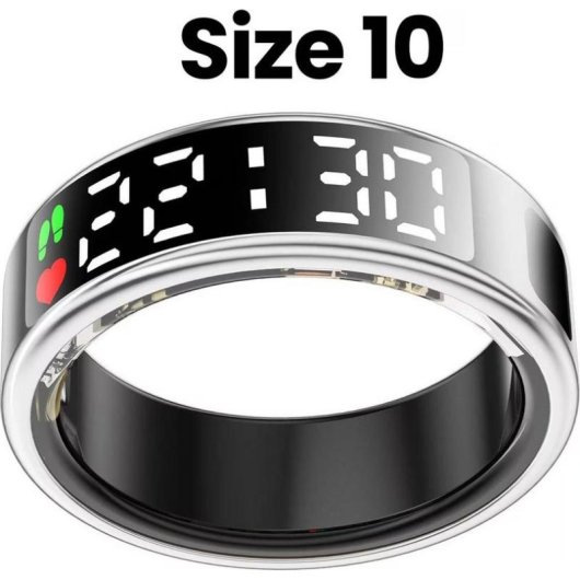 Anillo inteligente Avizar Saturn Talla 10 Bluetooth IP68 Batería 5 días Plata