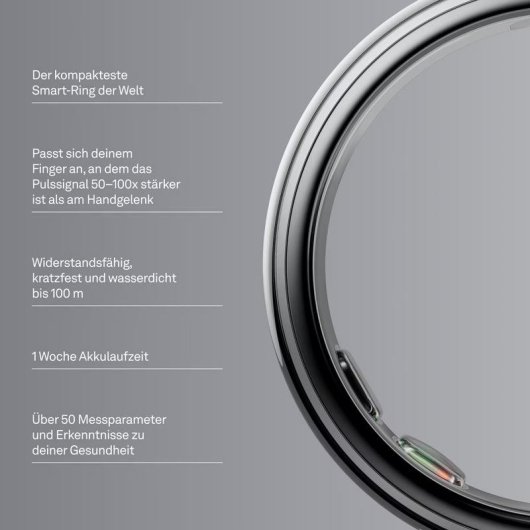 Smart Ring Oura Ring 5 Größe 13 Bluetooth IP68 Gesundheit Silber