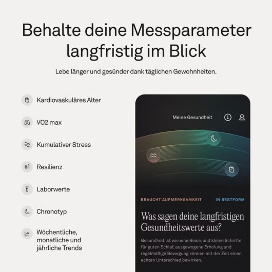 Smart Ring Oura Ring 5 Größe 13 Bluetooth IP68 Gesundheit Silber