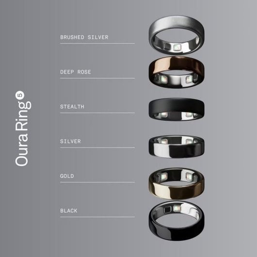 Smart Ring Oura Ring 5 Größe 13 Bluetooth IP68 Gesundheit Silber