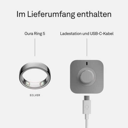 Smart Ring Oura Ring 5 Größe 13 Bluetooth IP68 Gesundheit Silber
