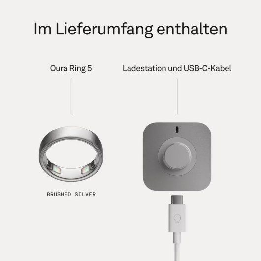 Anneau intelligent Oura Ring 5 Taille 13 Bluetooth GPS IPX8 Rechargeable Titane Argent