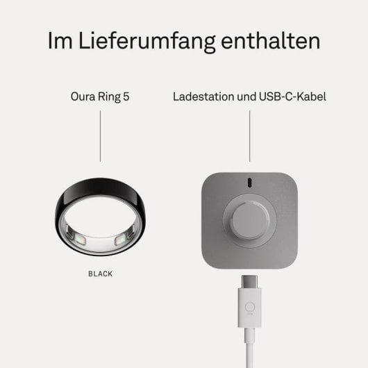 Intelligenter Ring Oura Ring 5 Größe 13 Bluetooth IPX8 Wiederaufladbare Batterie Titan Schwarz