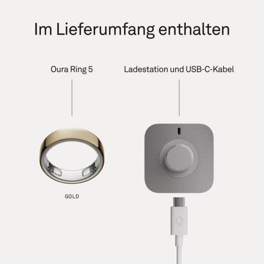Smart Ring Oura Ring 5 Größe 13 Bluetooth IPX8 Wiederaufladbar Gold