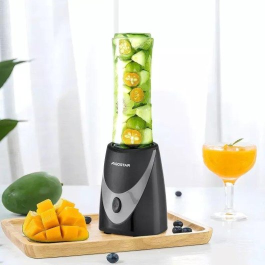 Batidora de vaso portátil Aigostar 250 W 0,5 L Tritan Negro Transparente