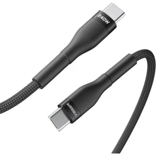 Câble Veger USB-C à USB-C 240W PD 1.5m Noir
