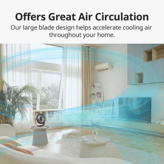 Ventilateur de Table SwitchBot W3800510 24W 4 Vitesses Silencieux Contrôle Intelligent Batterie
