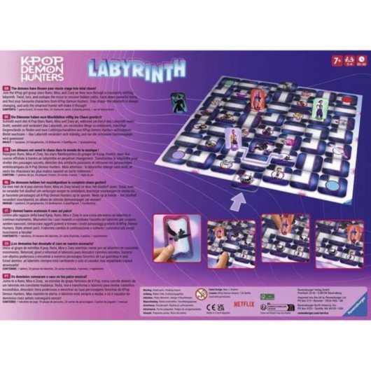 Juego de mesa Ravensburger KPop Demon Hunters Labyrinth 2-4 jugadores