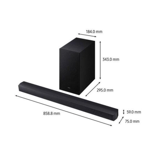 Barre de Son Samsung HW-B66CF 3.1 370W Bluetooth Subwoofer Q-Symphony Dolby Digital