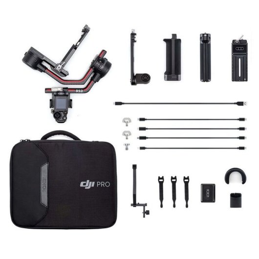 Stabilisateur Manu 3-Axes DJI RS 2 Noir Charge 4,5 kg Fibre Carbone