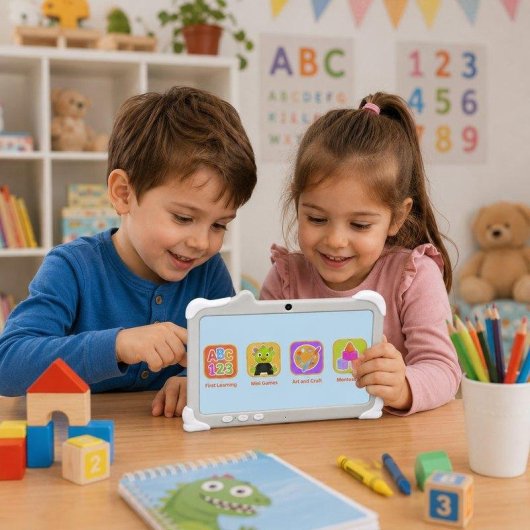 Tablet para Niños Karawan Haidiko 7" Android 14 3GB/32GB WiFi 5G Funda Antigolpes