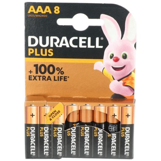 AAA Duracell Plus Alkaline Batterie 1,5 V Pack 8