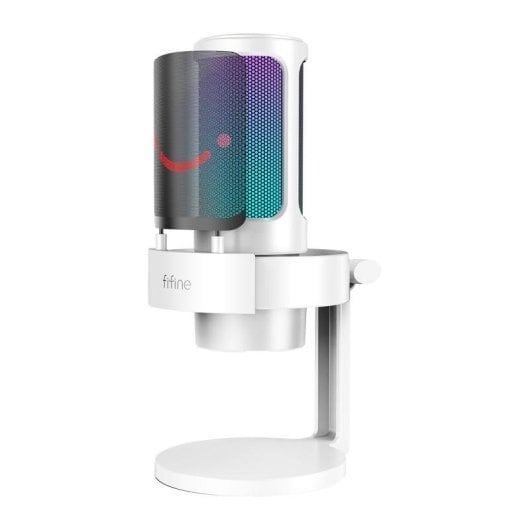 Microfone Fifine A8W USB cardioide com suporte e filtro antipop RGB